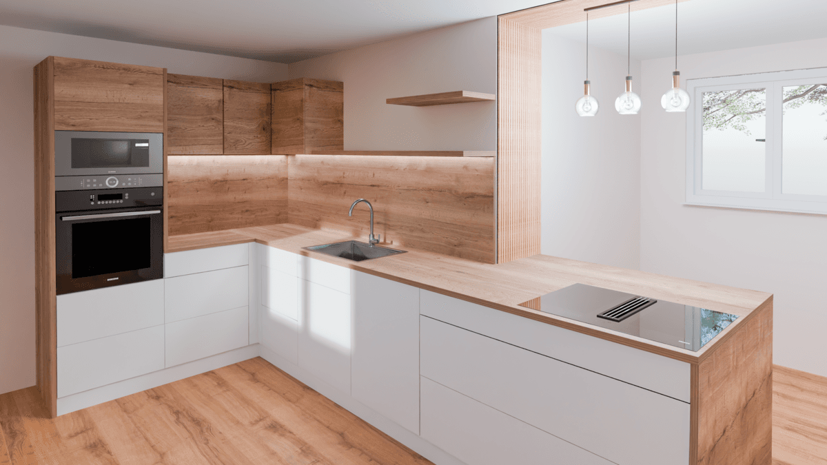 3D vizualizace: Kuchyně krásná – pohled 3